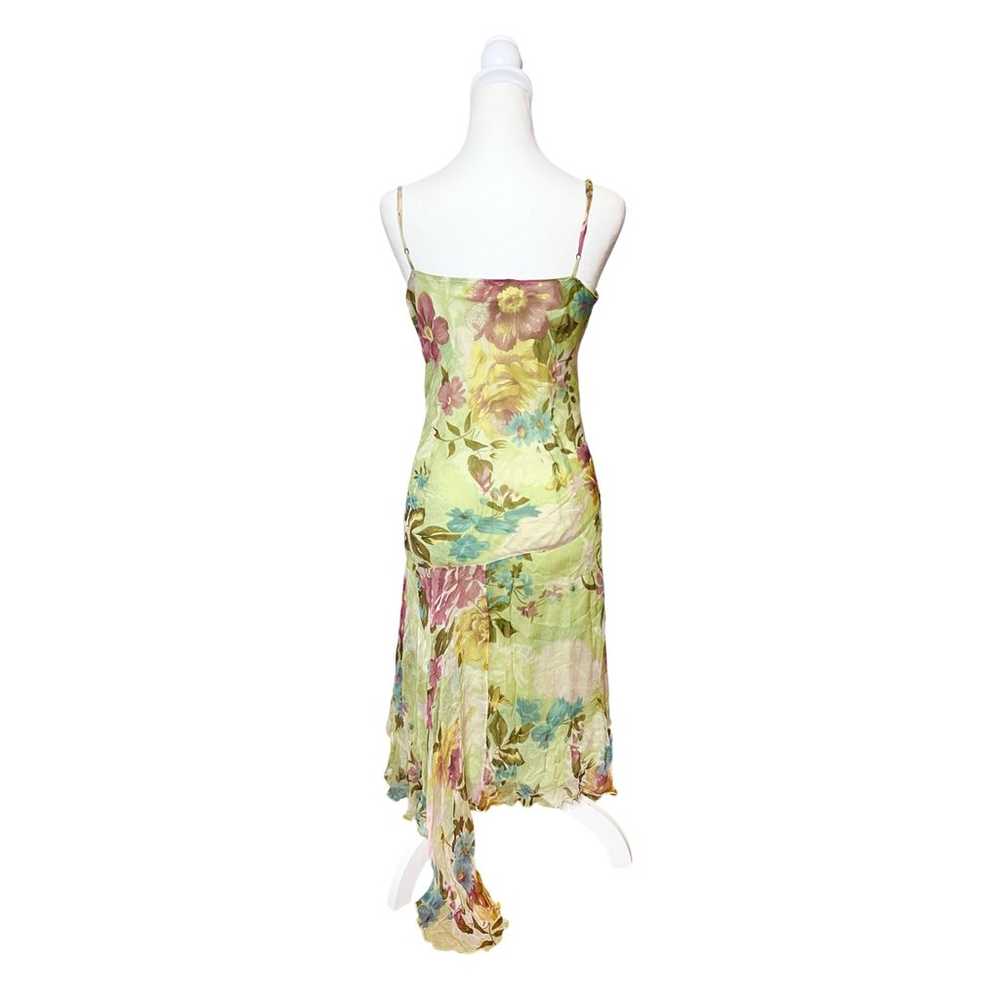 Vintage Italian Chiffon Floral Beaded Dress - image 4