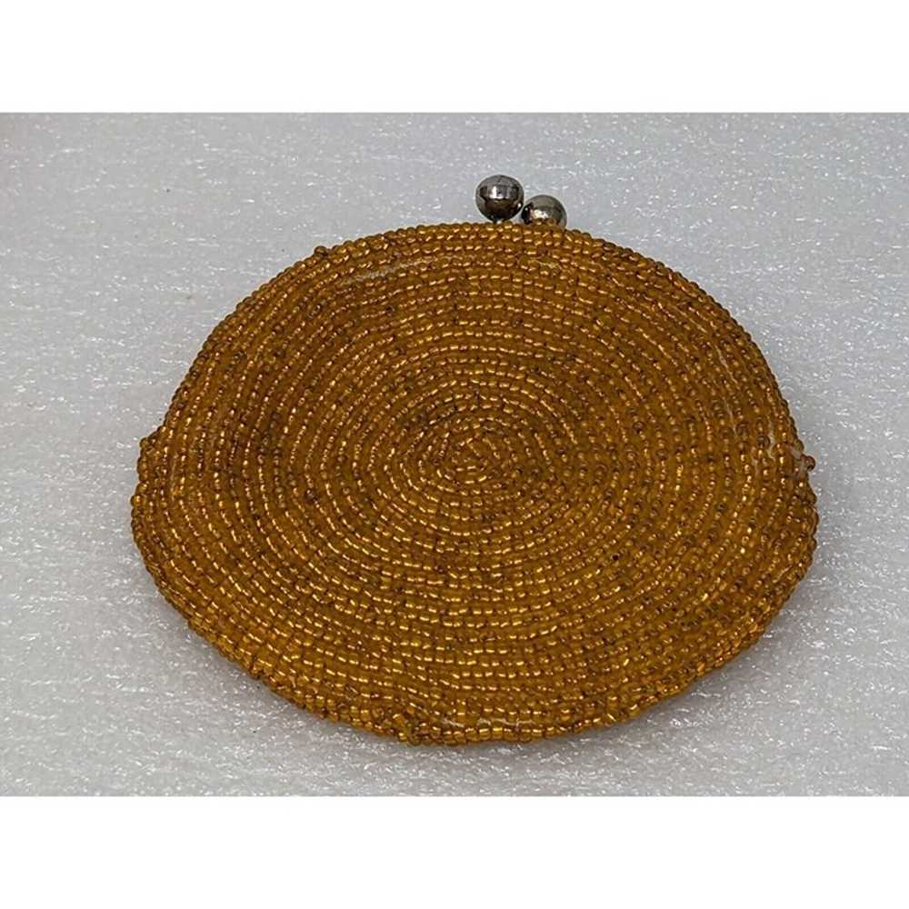 Vintage Beaded Coin Purse With Leaves - image 3