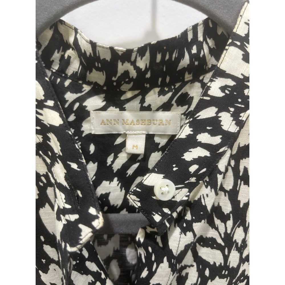 Ann Mashburn Black & White Button Down Linen Shor… - image 3