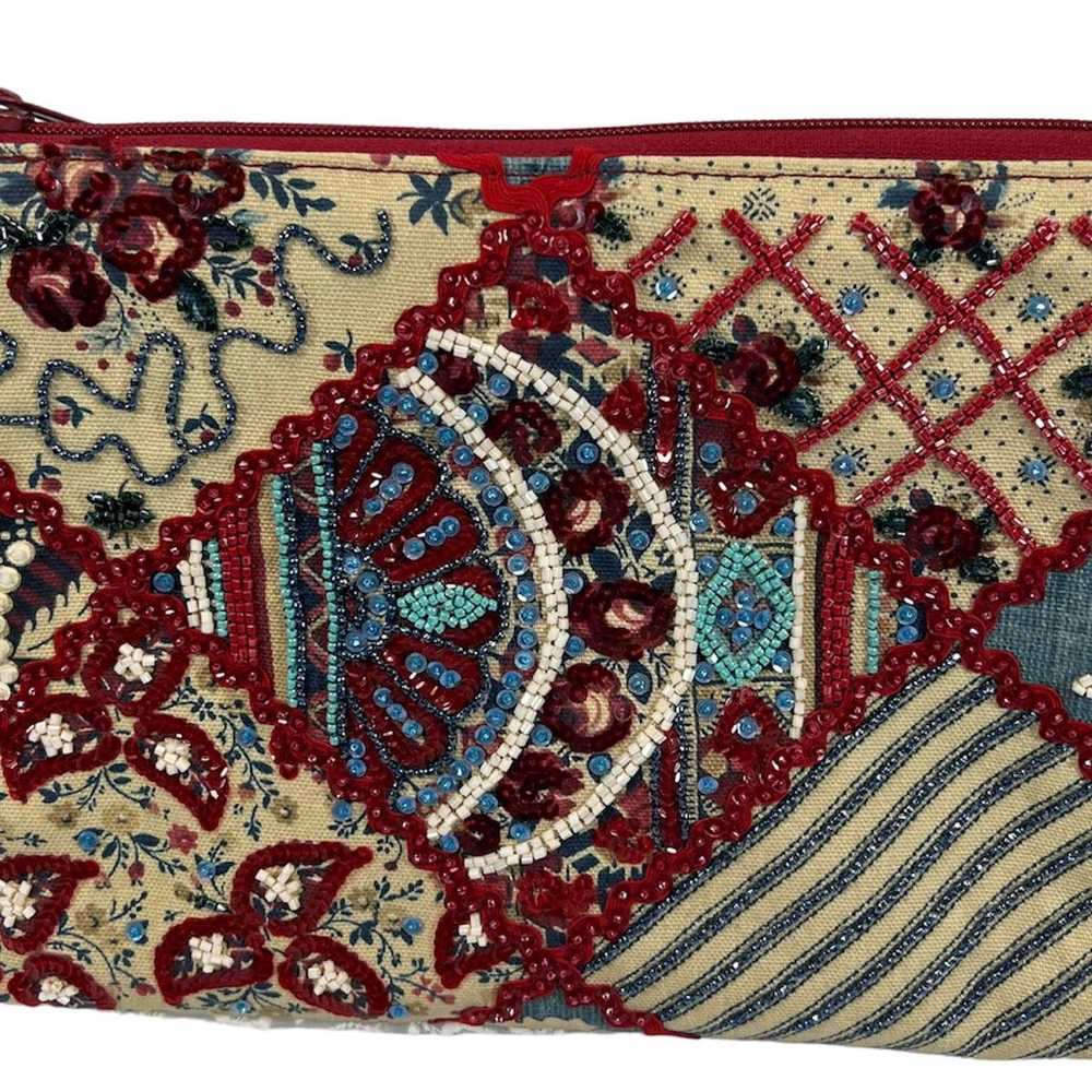 Isabella Fiore vintage Beaded Canvas Clutch - image 1