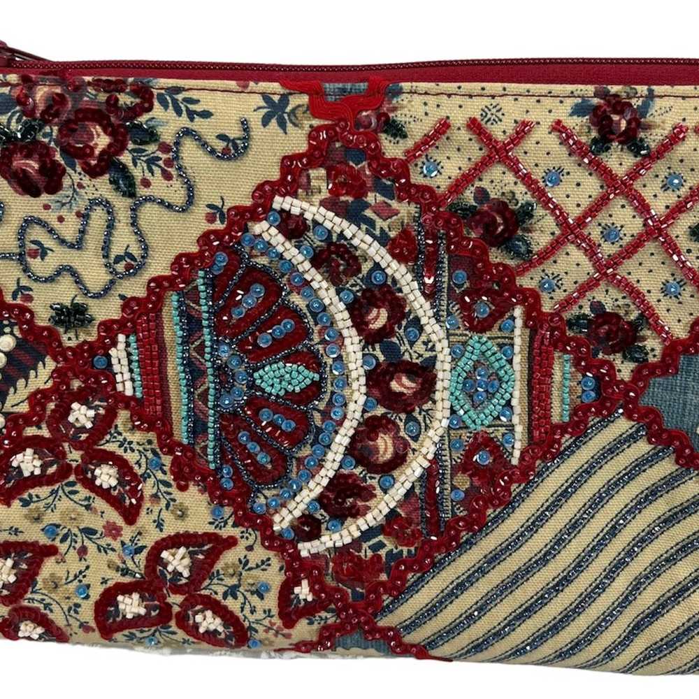 Isabella Fiore vintage Beaded Canvas Clutch - image 8