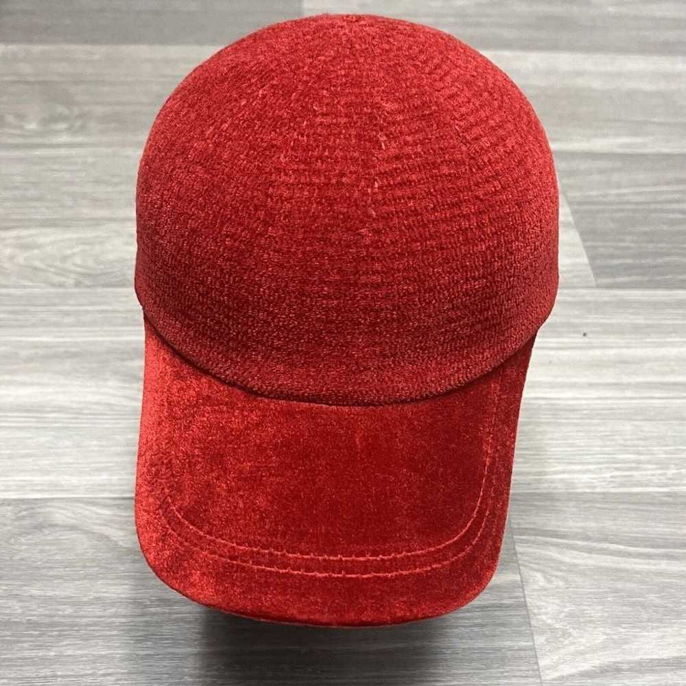 Vintage Corduroy Baseball Cap Hat Cap Red Velvet … - image 1