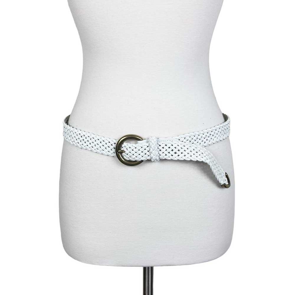 Talbots Braided White Genuine Leather Skinny Vint… - image 3