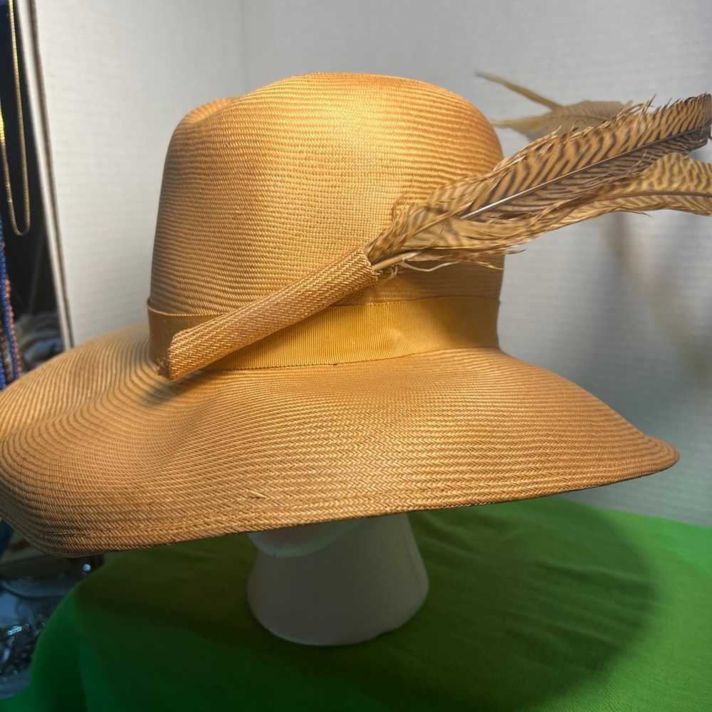 Vintage Adolfo Pheasant Feather Hat - image 2