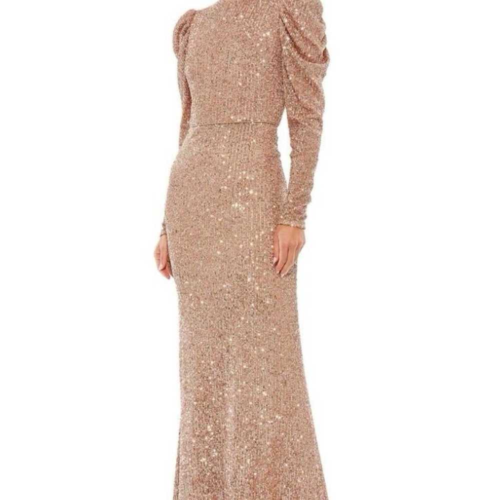 Mac Duggal Sequined High Neck Puff Long Sleeve Co… - image 1