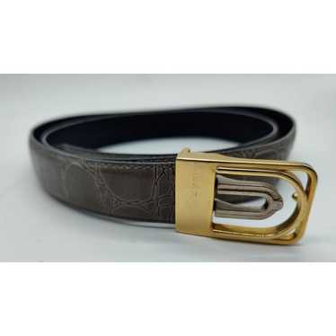 Vintage Alligator Embossed Leather Belt Womens Si… - image 1