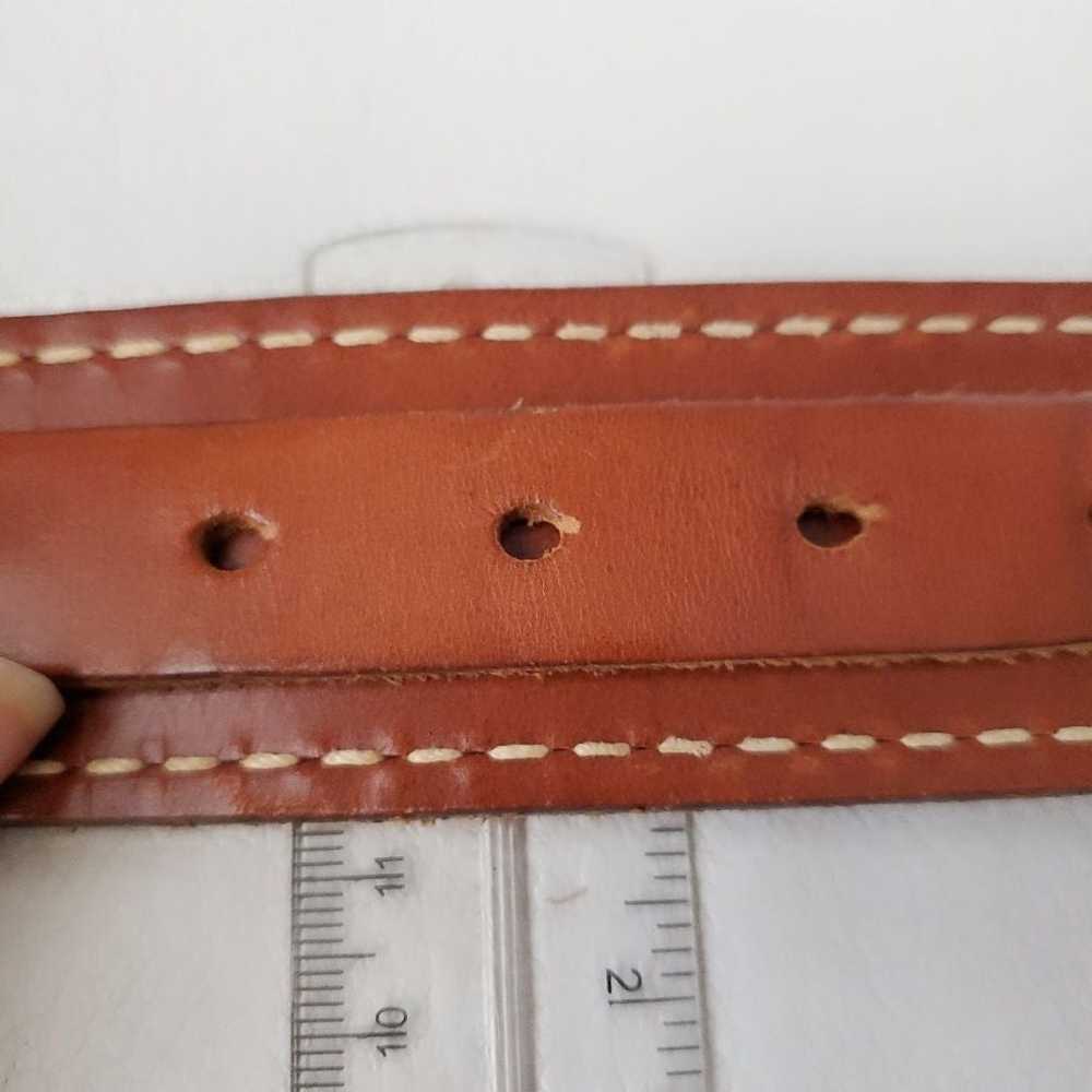 Vintage Wide Leather Belt Cognac Brown - image 10