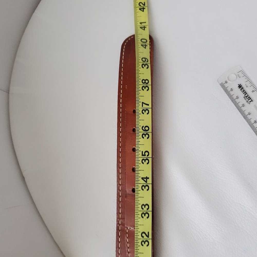 Vintage Wide Leather Belt Cognac Brown - image 11