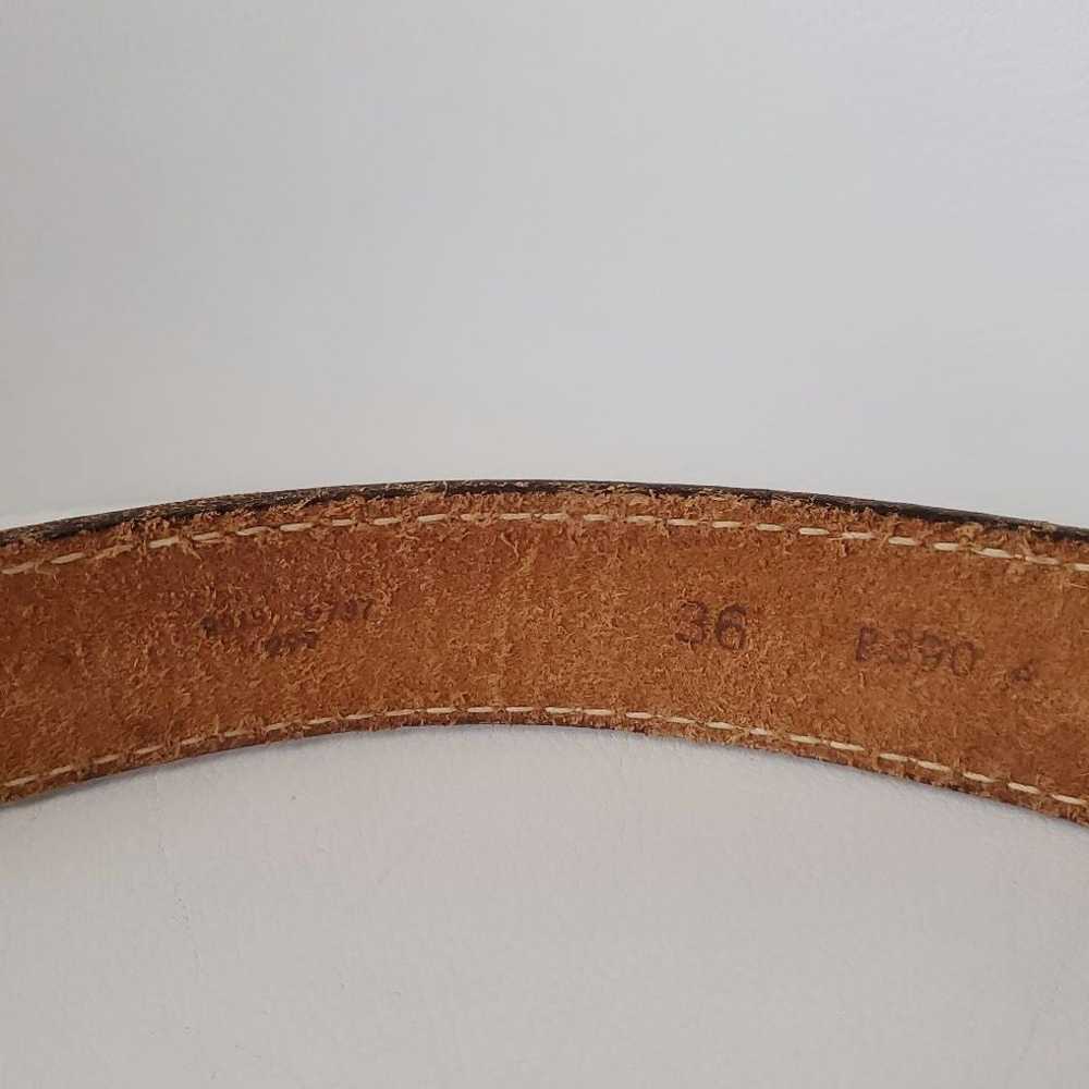 Vintage Wide Leather Belt Cognac Brown - image 7