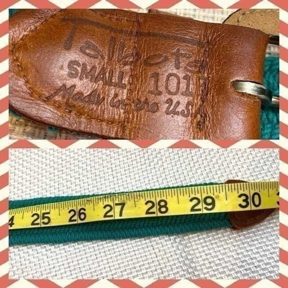 Vintage Talbots leather and woven green belt size… - image 3