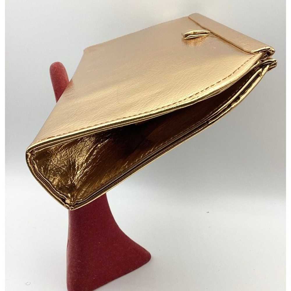 1950-60s Metallic Gold Evening Clutch With Metal … - image 3