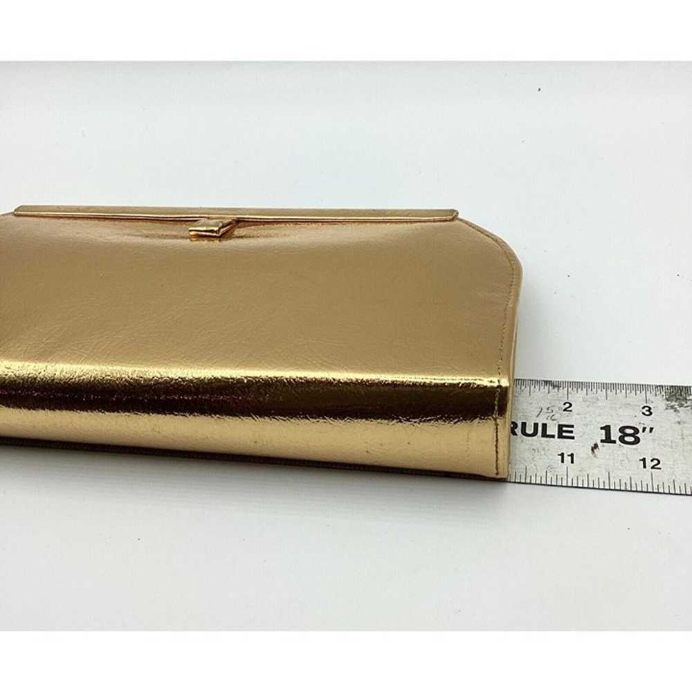 1950-60s Metallic Gold Evening Clutch With Metal … - image 5