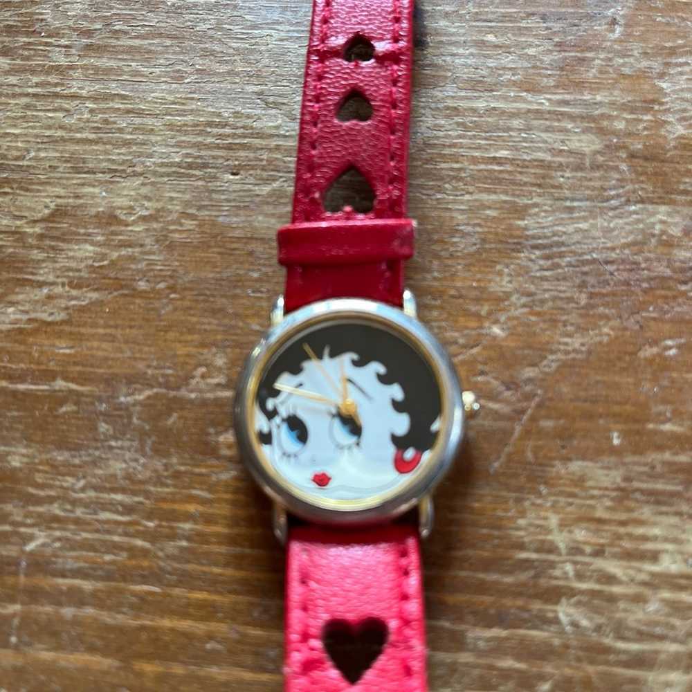 Vintage 1993 Betty Boop Watch with Red Band - image 2