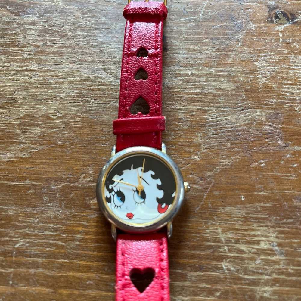 Vintage 1993 Betty Boop Watch with Red Band - image 3