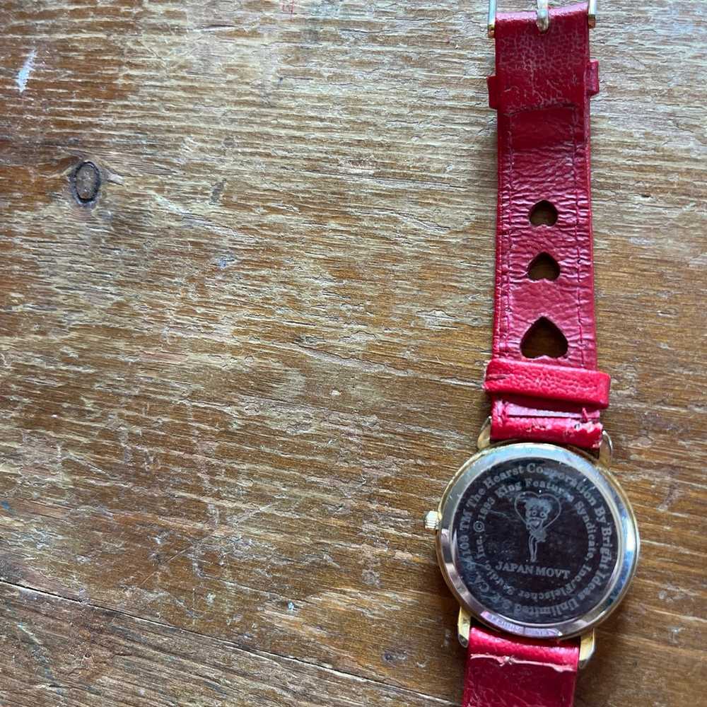 Vintage 1993 Betty Boop Watch with Red Band - image 4