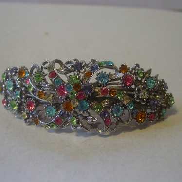 Beautiful Vintage Rhinestone Barrette Multi Colors