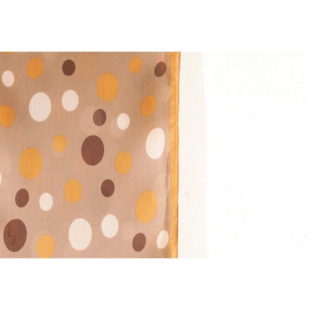 Polka Dot Art Silk Scarf Mod Whimsical Brown Arts… - image 6