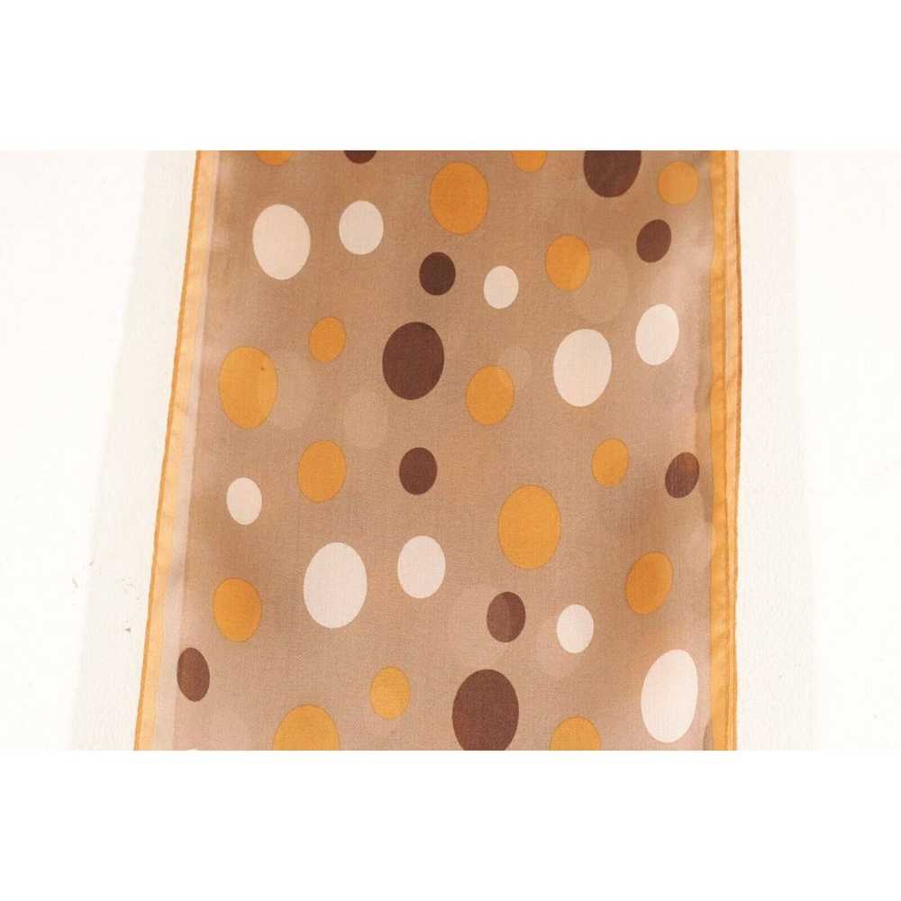 Polka Dot Art Silk Scarf Mod Whimsical Brown Arts… - image 7