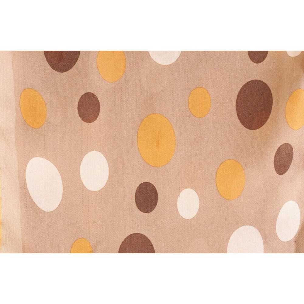 Polka Dot Art Silk Scarf Mod Whimsical Brown Arts… - image 9