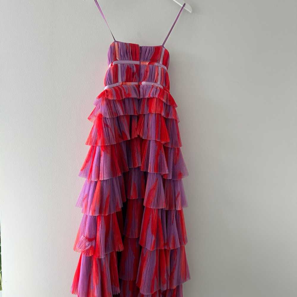 Hutch Strapless Tiered Tulle Maxi Dress S - image 10