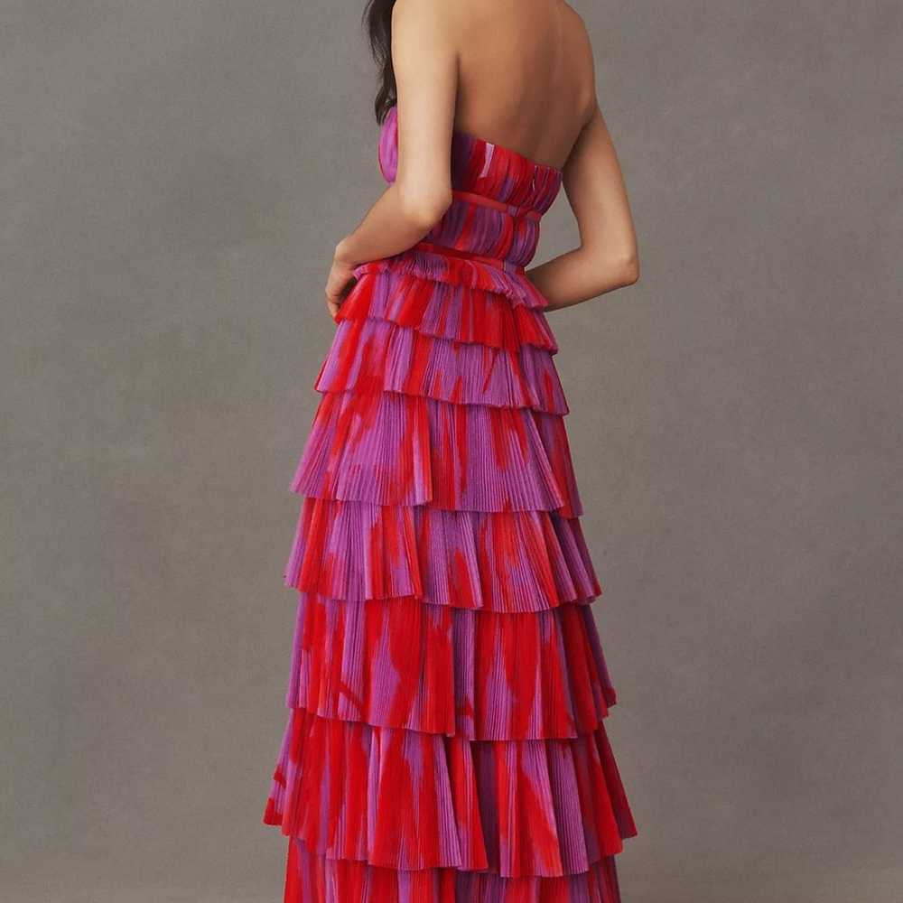 Hutch Strapless Tiered Tulle Maxi Dress S - image 3