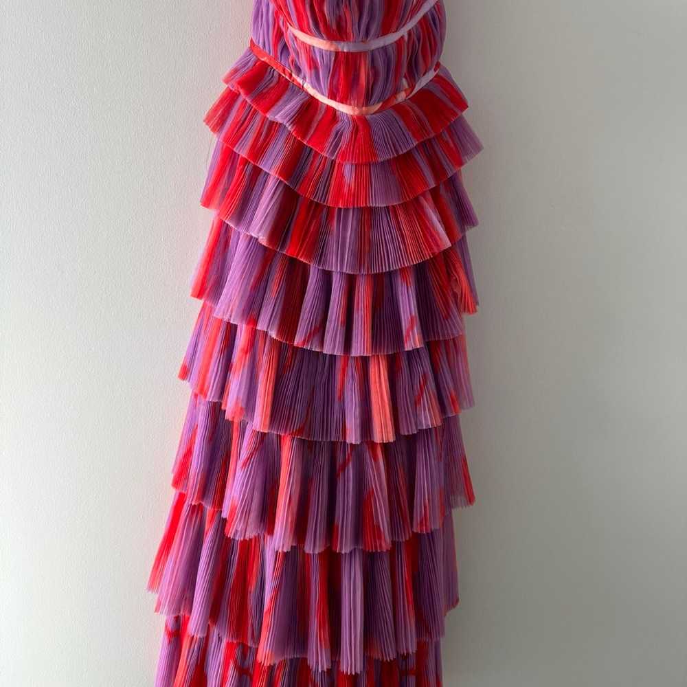 Hutch Strapless Tiered Tulle Maxi Dress S - image 9