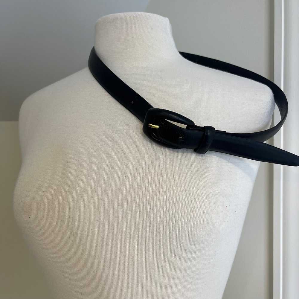 Liz Claiborne Vintage 80’s Leather Black Belt - image 1