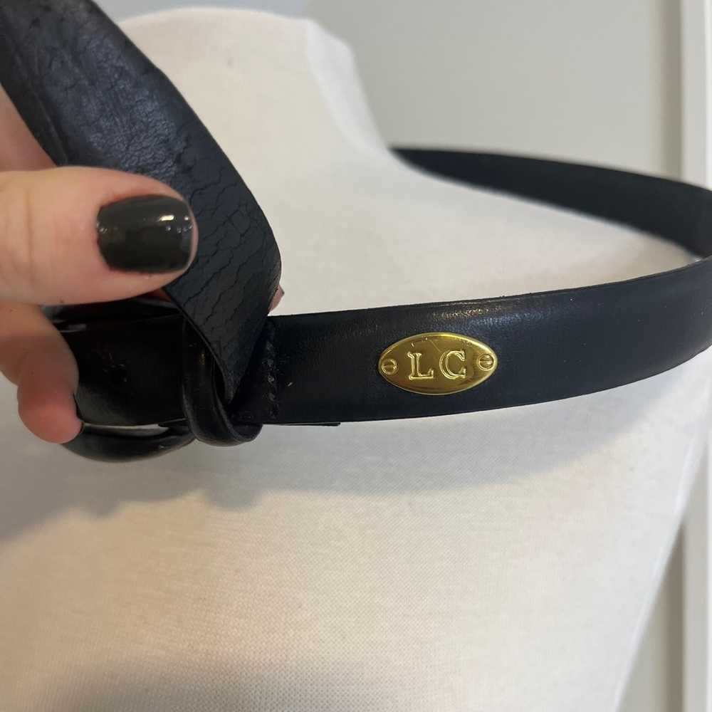 Liz Claiborne Vintage 80’s Leather Black Belt - image 2