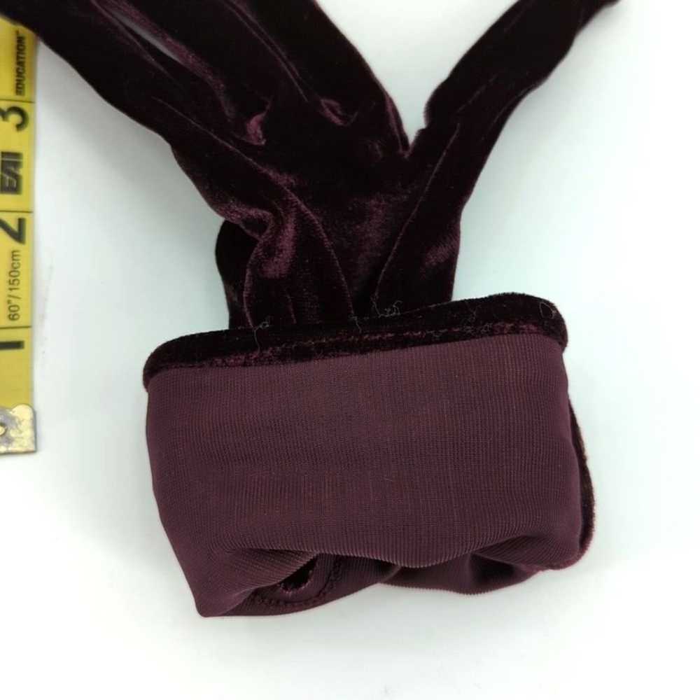 Deep Plum Vintage Gothic Glam Cuffed Velvet Glove… - image 3