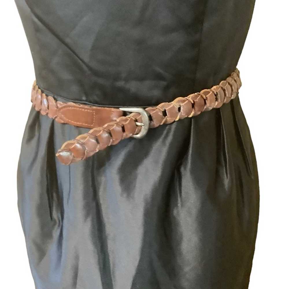 Vintage Woven Chain Link Leather Belt Women Mediu… - image 1