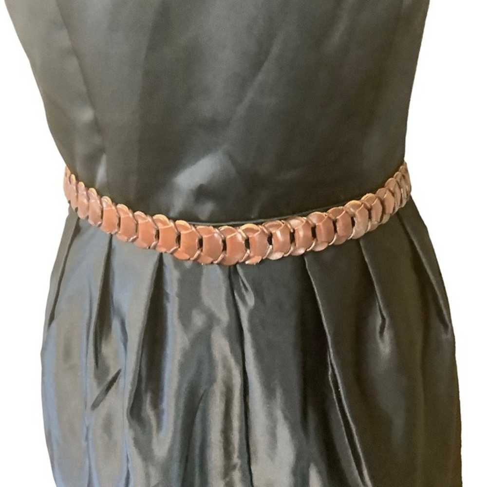 Vintage Woven Chain Link Leather Belt Women Mediu… - image 2