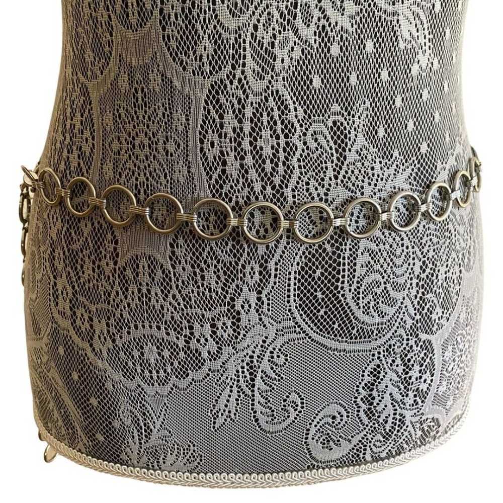 Y2K Silver Tone Circular Chain Link Belt - image 1