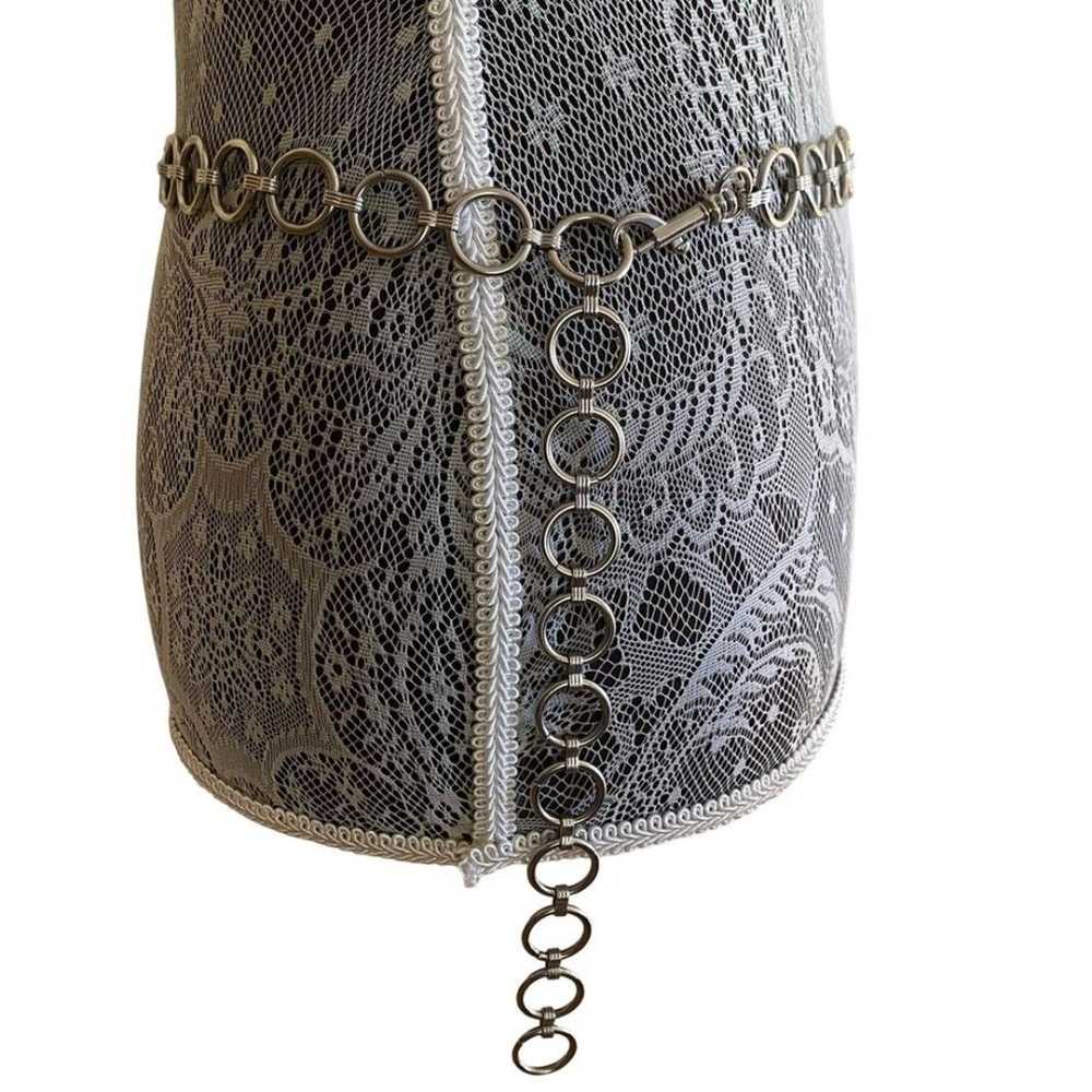 Y2K Silver Tone Circular Chain Link Belt - image 2