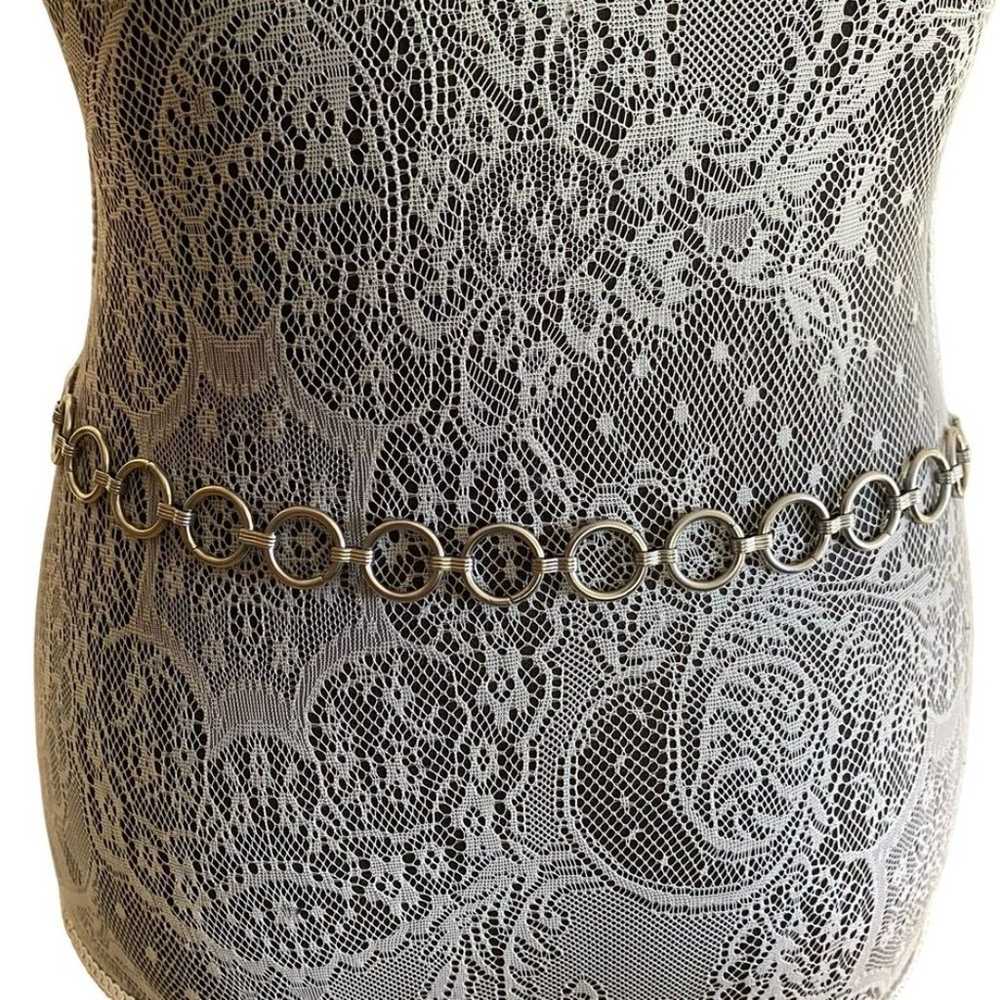 Y2K Silver Tone Circular Chain Link Belt - image 3