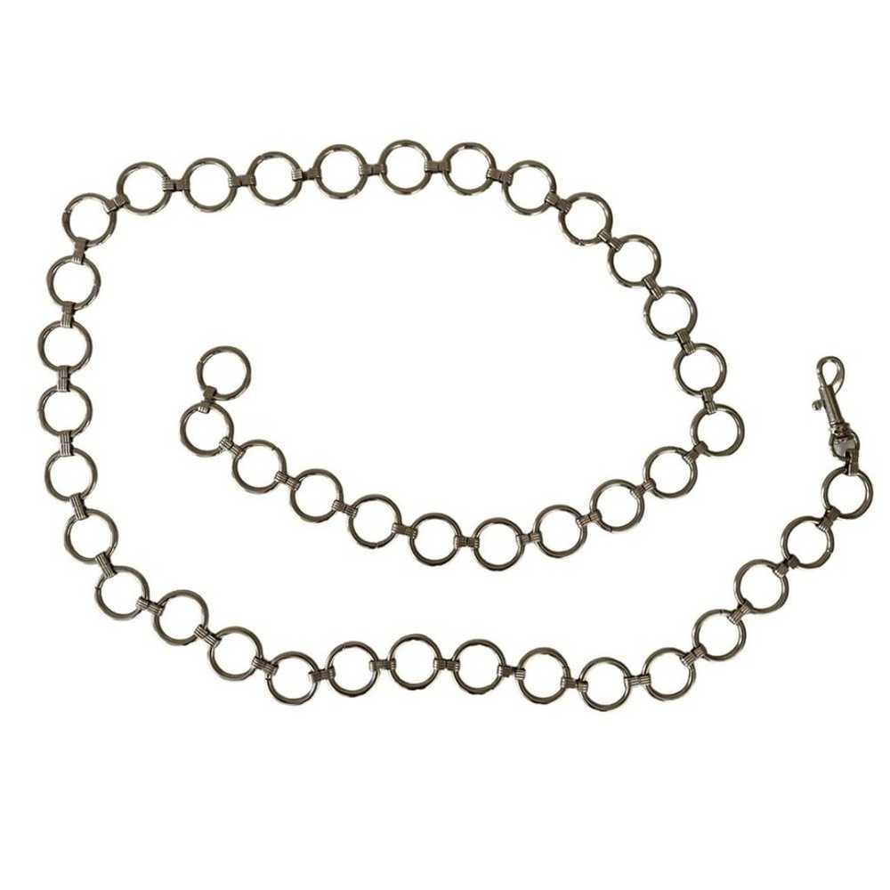 Y2K Silver Tone Circular Chain Link Belt - image 4