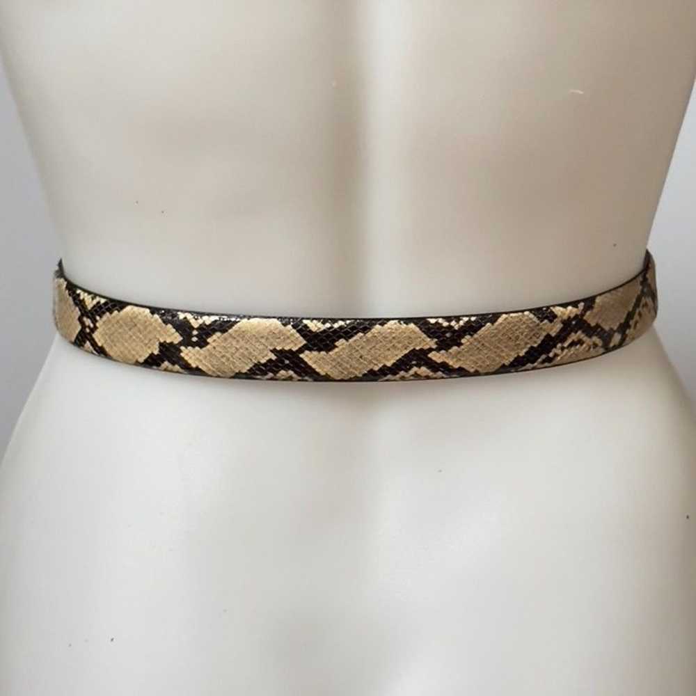 BILL BLASS Belt Women's Beige/Black Genuine Snake… - image 2