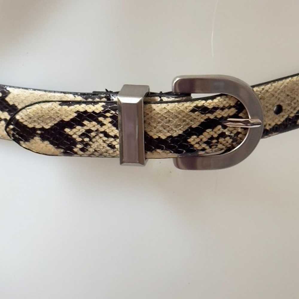 BILL BLASS Belt Women's Beige/Black Genuine Snake… - image 4