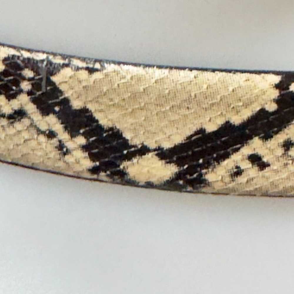 BILL BLASS Belt Women's Beige/Black Genuine Snake… - image 5