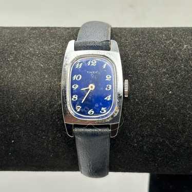 Vintage Silver & Blue Timex Watch - image 1