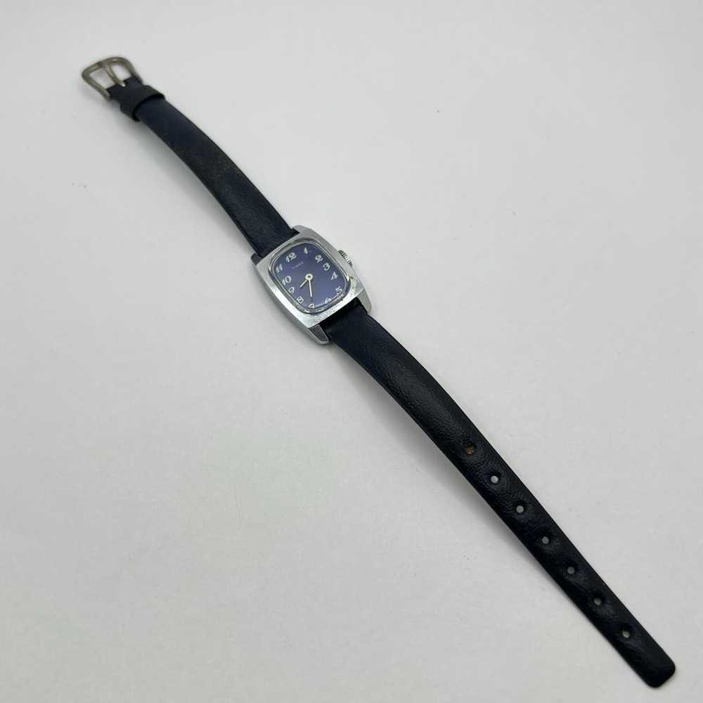 Vintage Silver & Blue Timex Watch - image 3