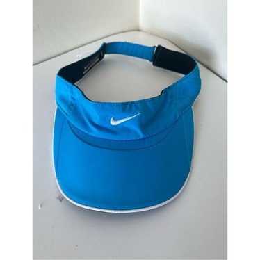 VINTAGE NIKE VISOR TENNIS CAP BLUE CENTRE LOGO