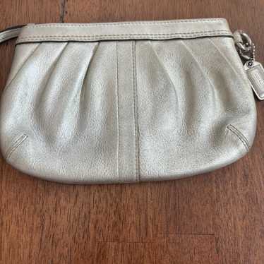 Vintage Coach Metallic Gold Wristlet (missing wri… - image 1