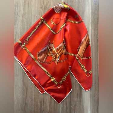 Vintage Equestrian/Horses Scarf - image 1