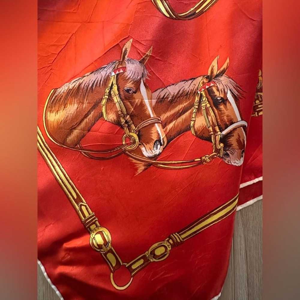 Vintage Equestrian/Horses Scarf - image 2