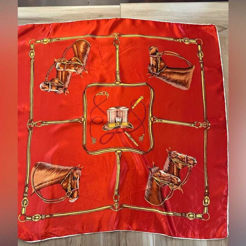 Vintage Equestrian/Horses Scarf - image 4