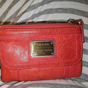 FOSSIL Wallet red leather