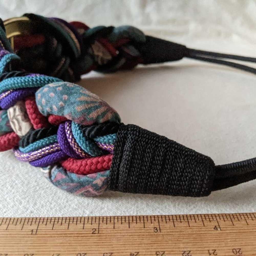 Vtg 80s Braided Belt Multicolor Chunky Braided Be… - image 7