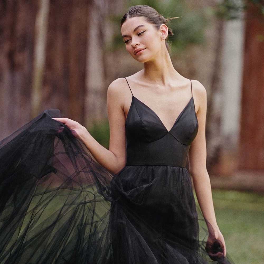 Hutch Lucia Black Tulle Maxi Dress - image 4