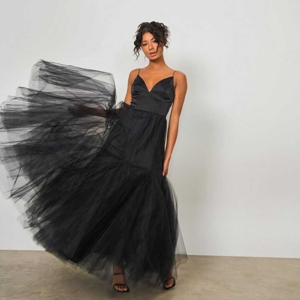 Hutch Lucia Black Tulle Maxi Dress - image 6