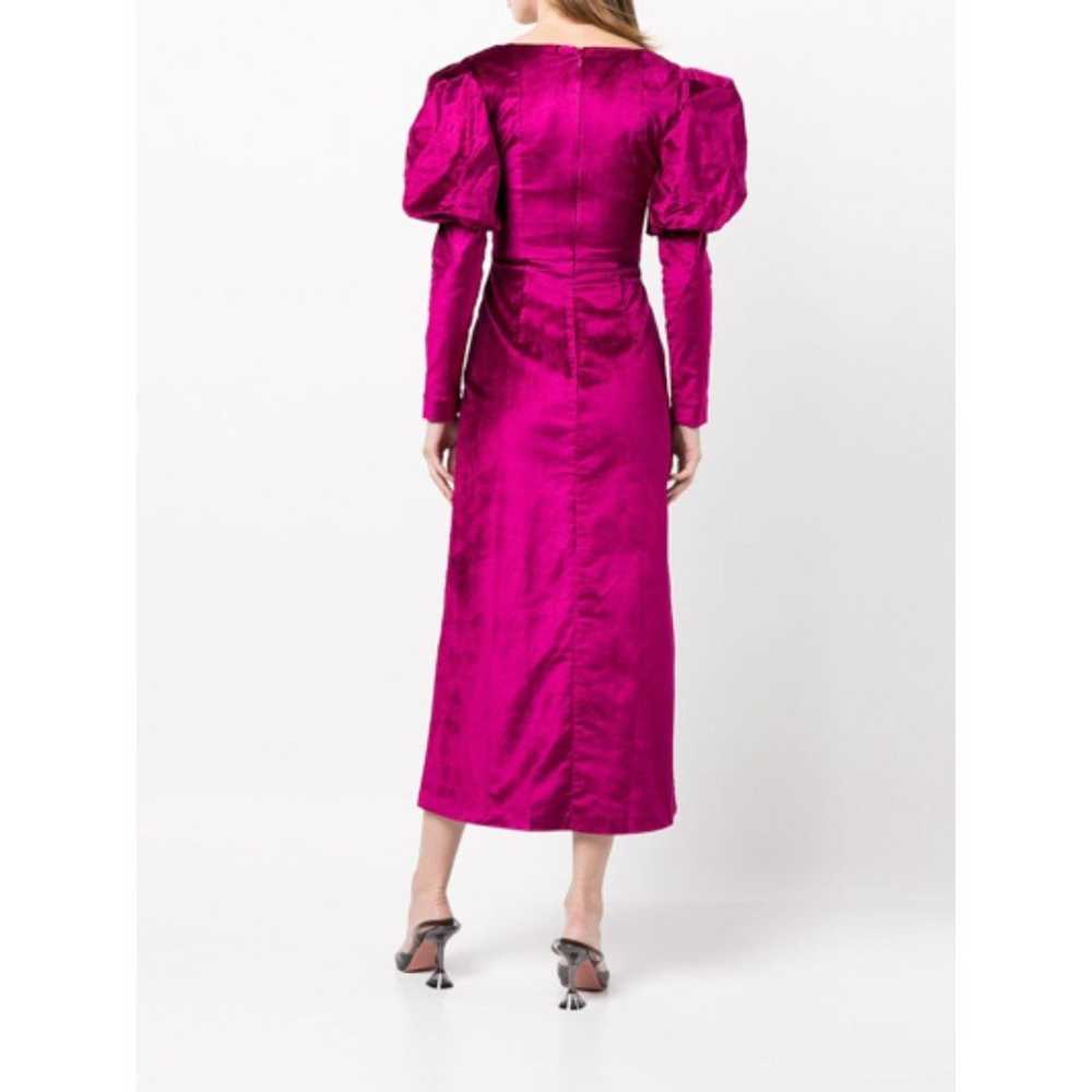 ALÉMAIS Rosario Puff Sleeve Midi Dress Fuschia Pi… - image 2